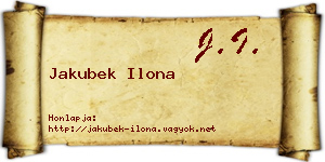 Jakubek Ilona névjegykártya